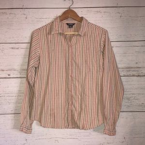 Woolrich Cream Plaid Button Down Blouse - Medium